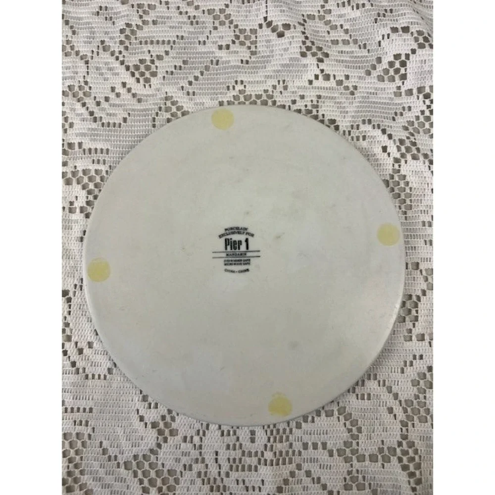 Pier‎ 1 Mandarin Porcelain Round Trivet Plate Cobalt Blue White Floral 8in